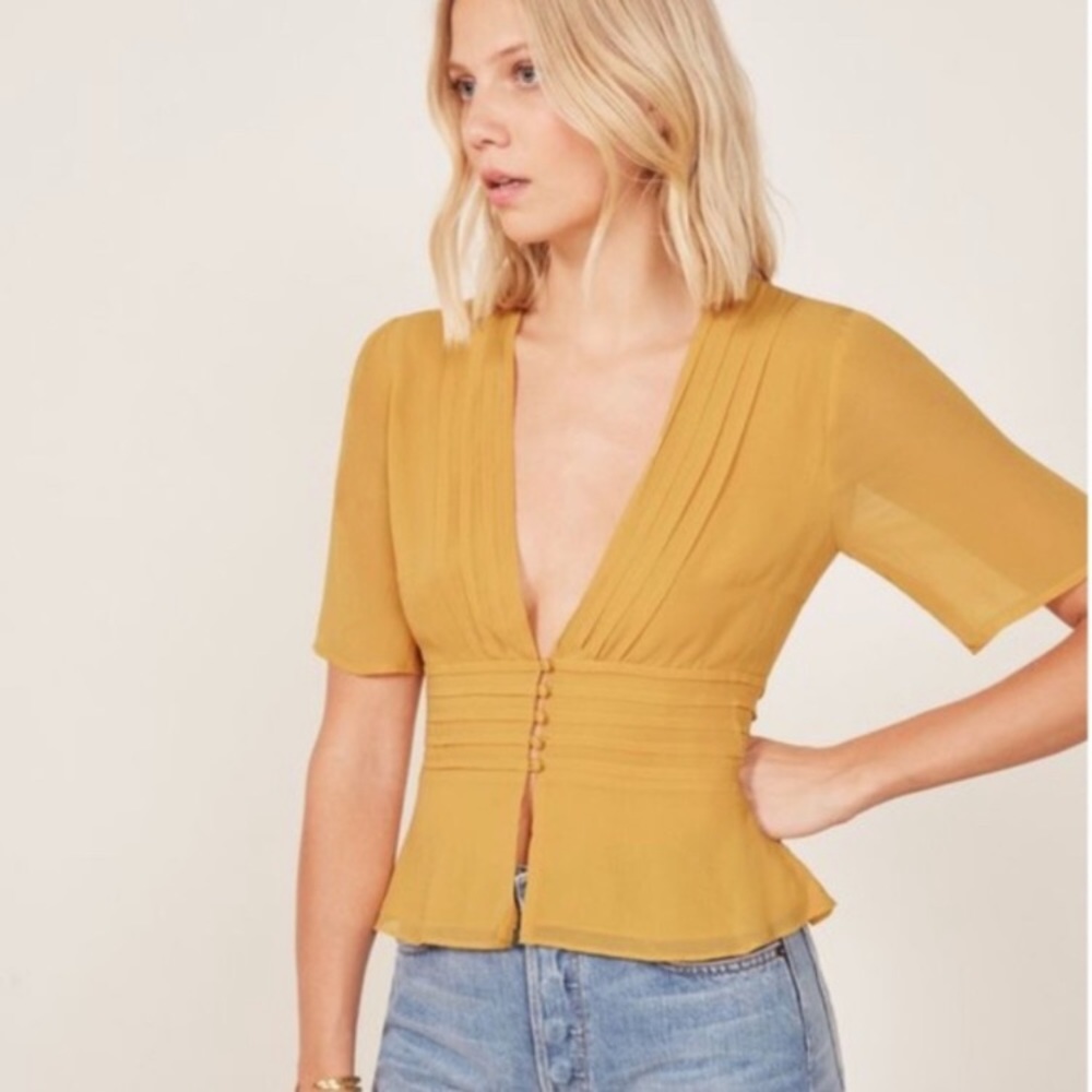 Reformation Noah Ginger Top
